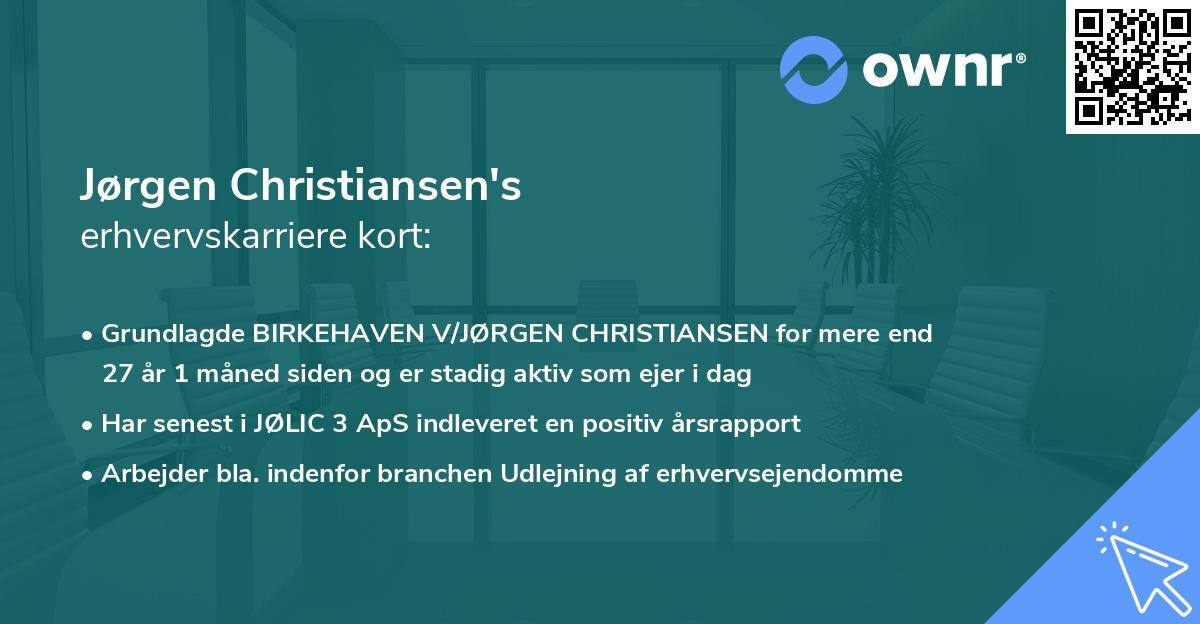 Jørgen Christiansen's erhvervskarriere kort