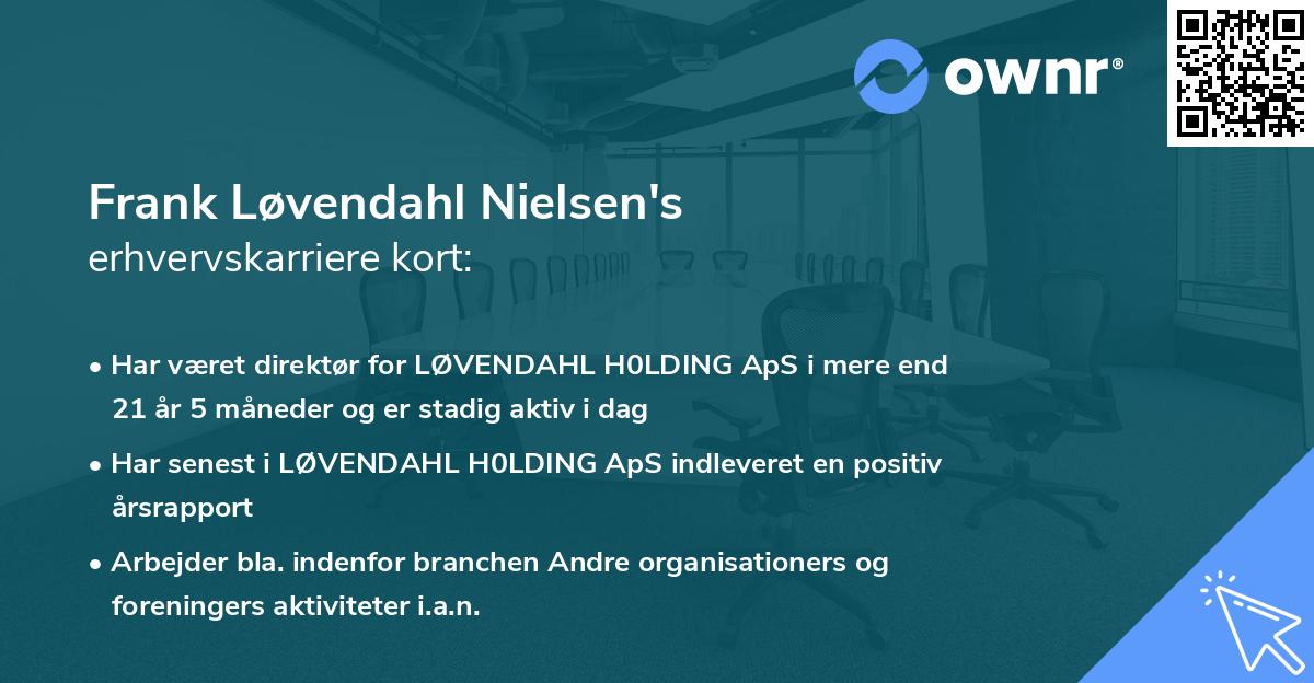 Frank Løvendahl Nielsen's erhvervskarriere kort