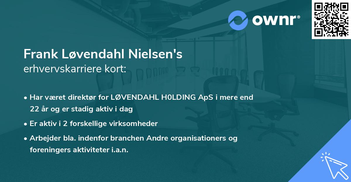 Frank Løvendahl Nielsen's erhvervskarriere kort