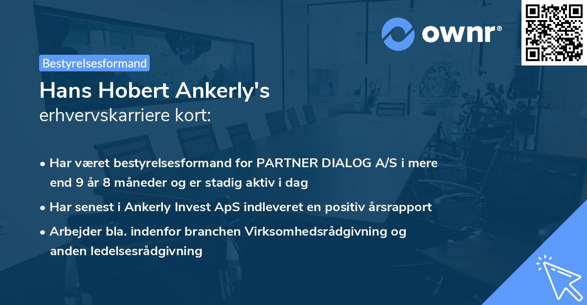 Hans Hobert Ankerly's erhvervskarriere kort