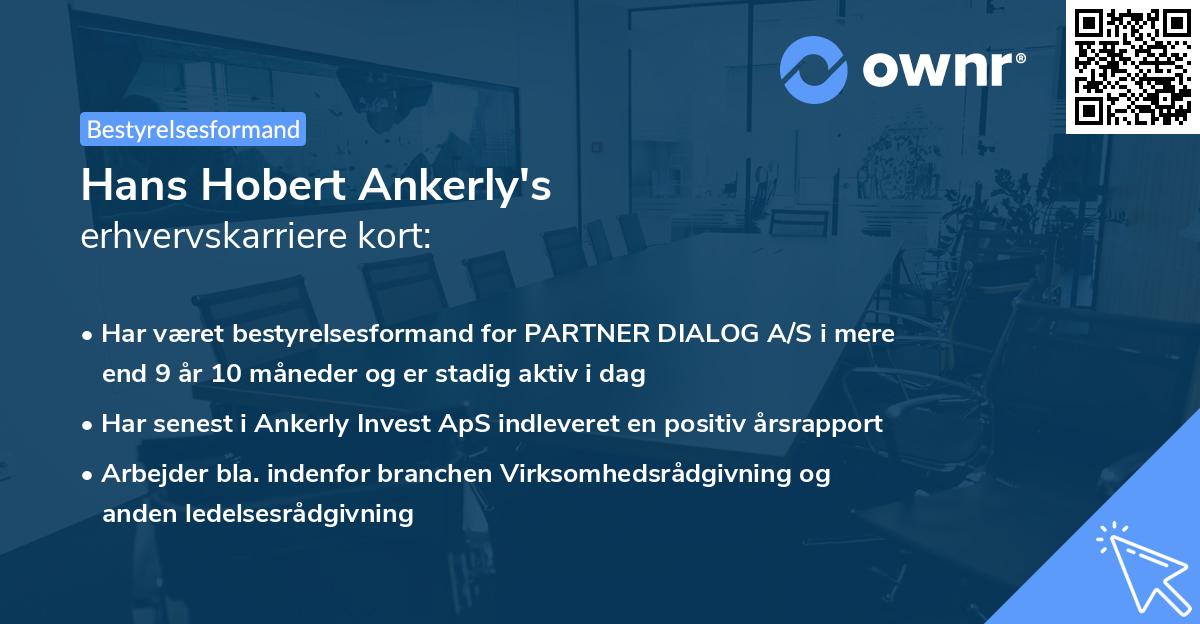 Hans Hobert Ankerly's erhvervskarriere kort