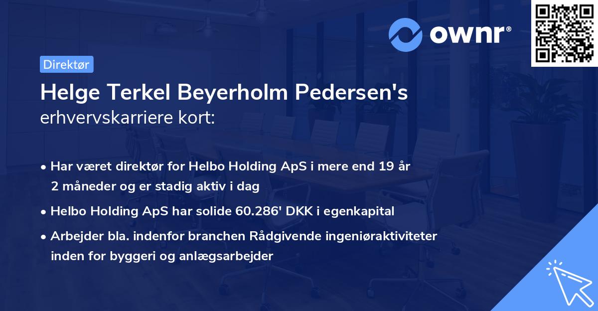 Helge Terkel Beyerholm Pedersen's erhvervskarriere kort