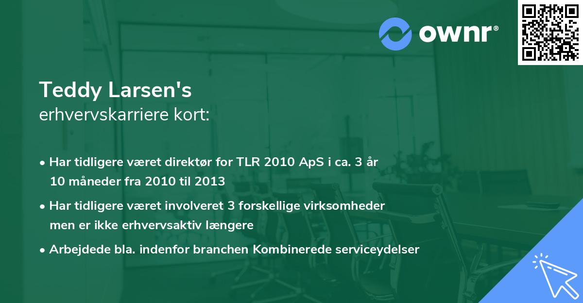 Teddy Larsen's erhvervskarriere kort