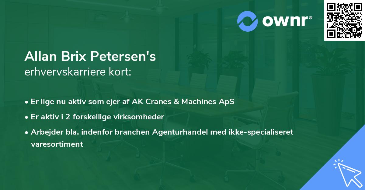 Allan Brix Petersen's erhvervskarriere kort