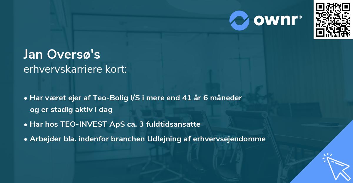 Jan Oversø's erhvervskarriere kort