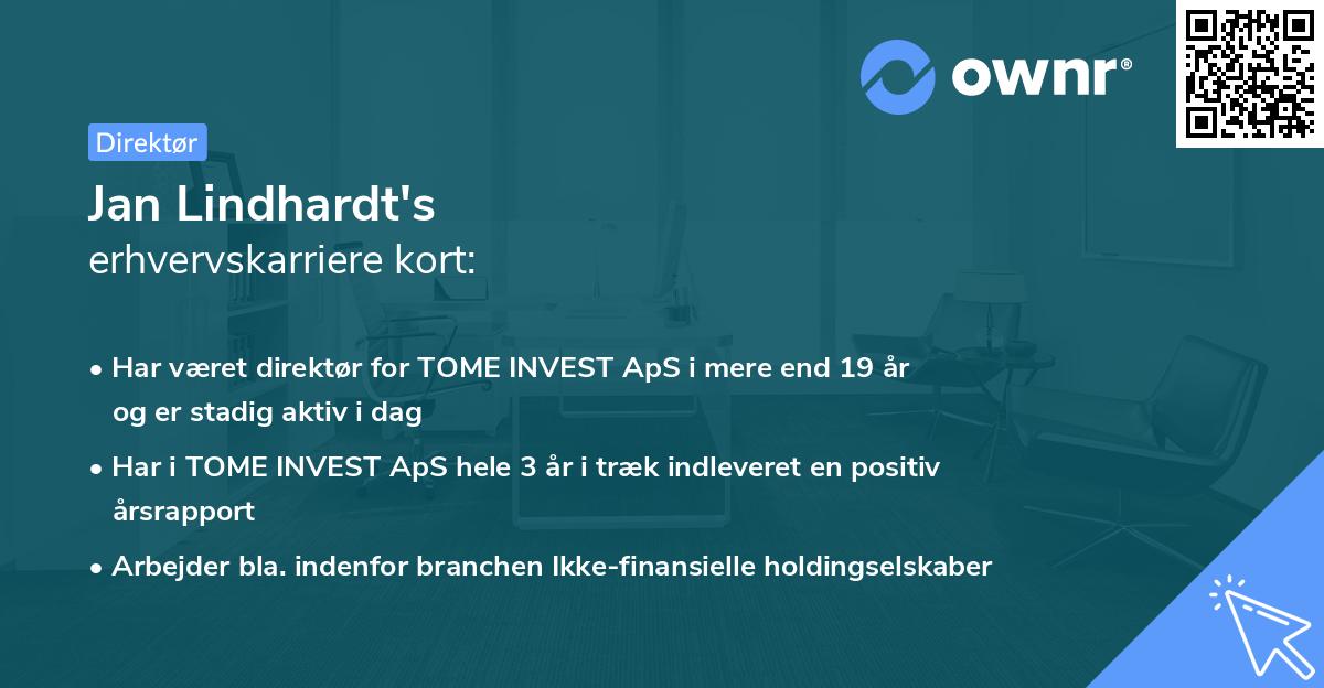 Jan Lindhardt's erhvervskarriere kort
