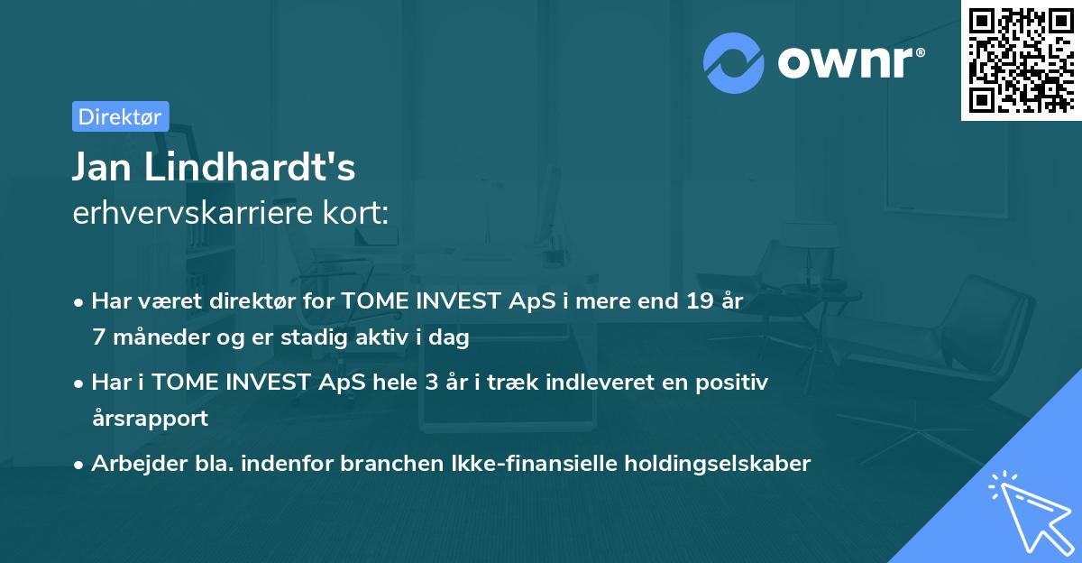 Jan Lindhardt's erhvervskarriere kort
