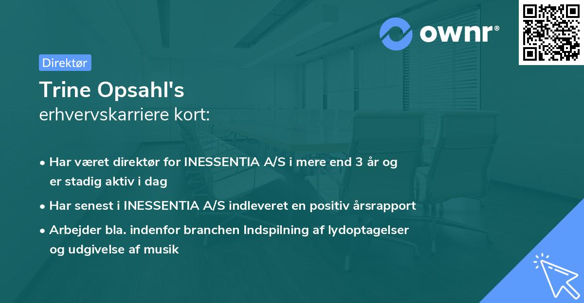 Trine Opsahl's erhvervskarriere kort