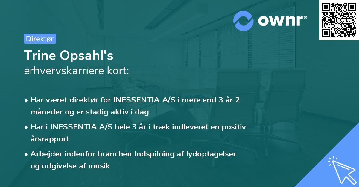 Trine Opsahl's erhvervskarriere kort