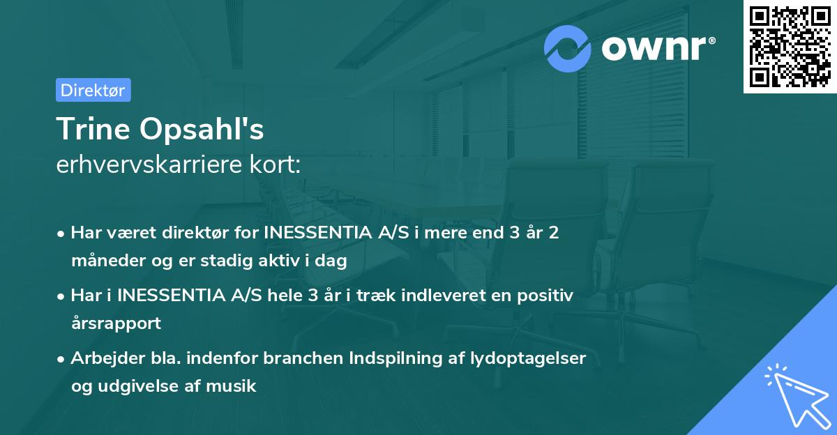 Trine Opsahl's erhvervskarriere kort