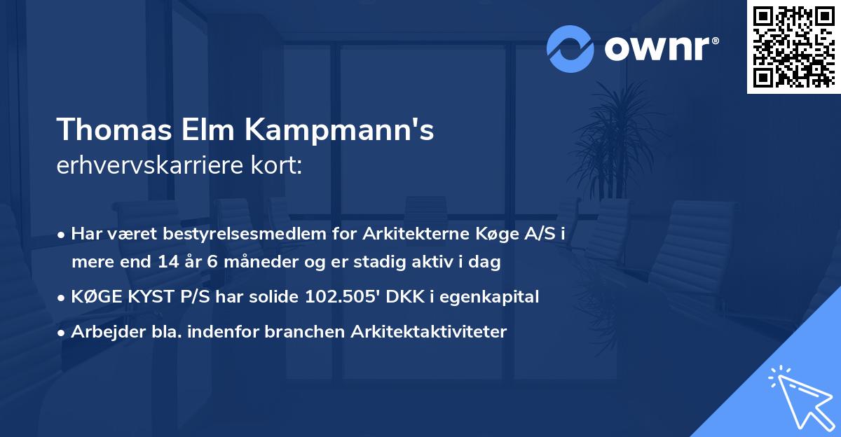 Thomas Elm Kampmann's erhvervskarriere kort