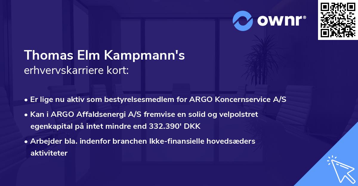 Thomas Elm Kampmann's erhvervskarriere kort