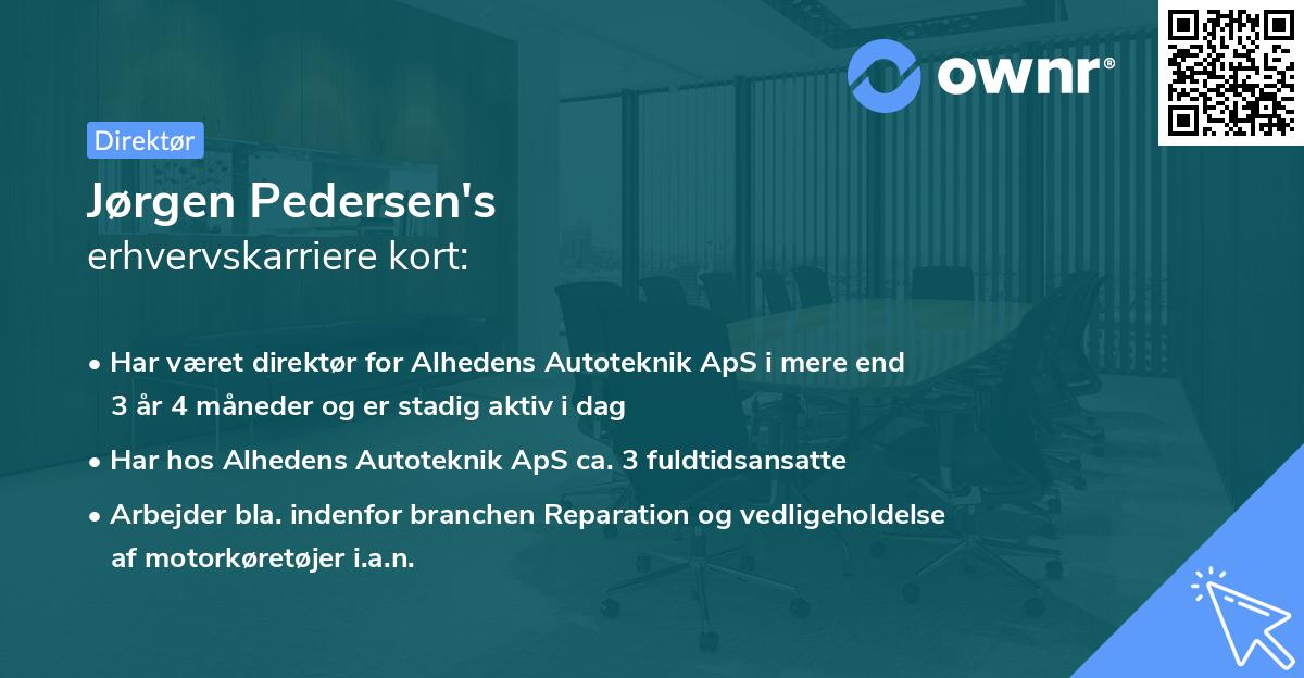 Jørgen Pedersen's erhvervskarriere kort
