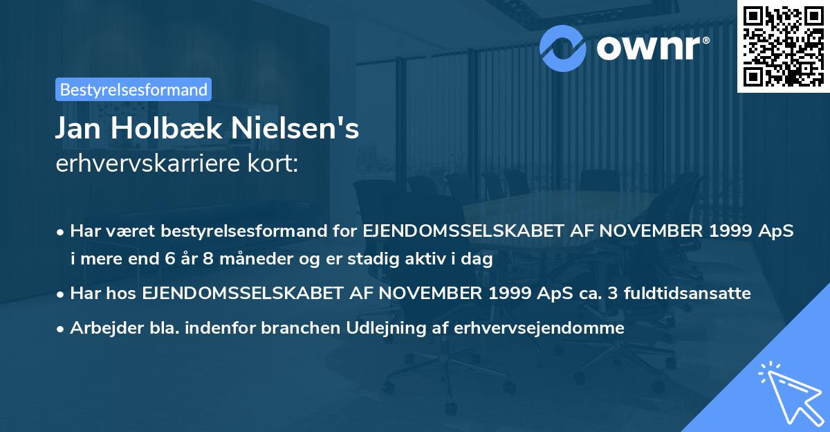 Jan Holbæk Nielsen's erhvervskarriere kort