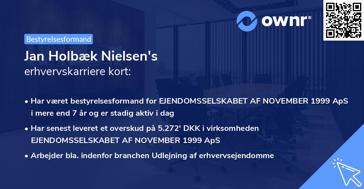 Jan Holbæk Nielsen's erhvervskarriere kort