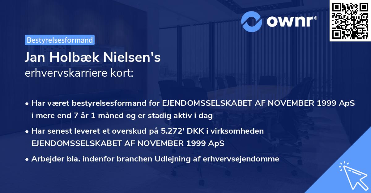 Jan Holbæk Nielsen's erhvervskarriere kort
