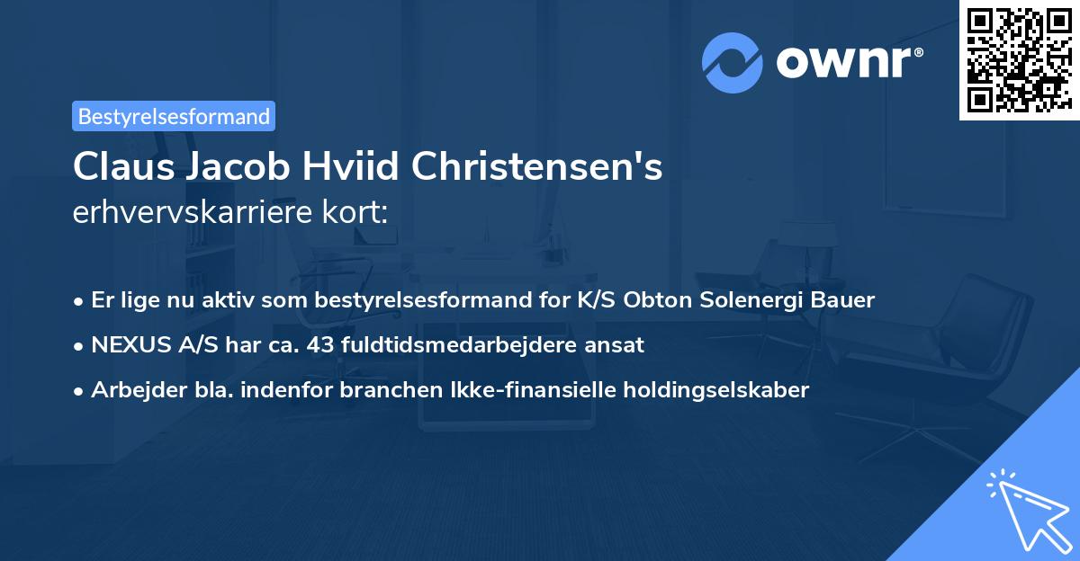 Claus Jacob Hviid Christensen's erhvervskarriere kort