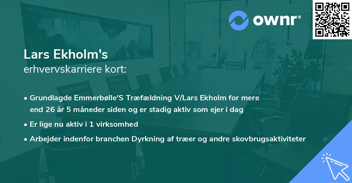 Lars Ekholm's erhvervskarriere kort