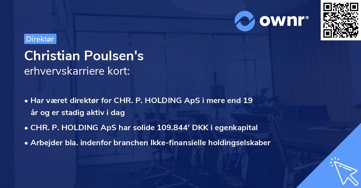 Christian Poulsen's erhvervskarriere kort