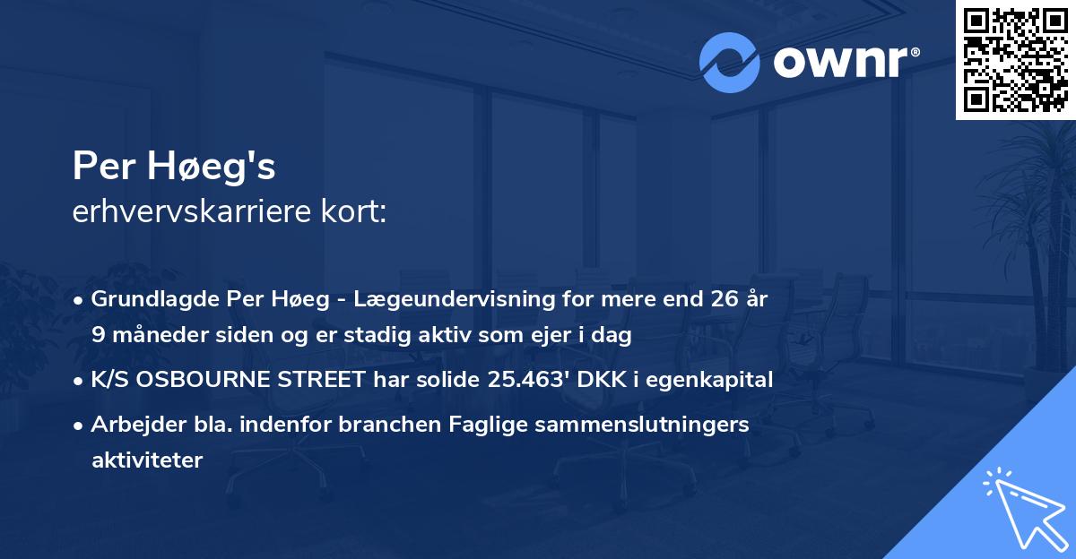 Per Høeg's erhvervskarriere kort