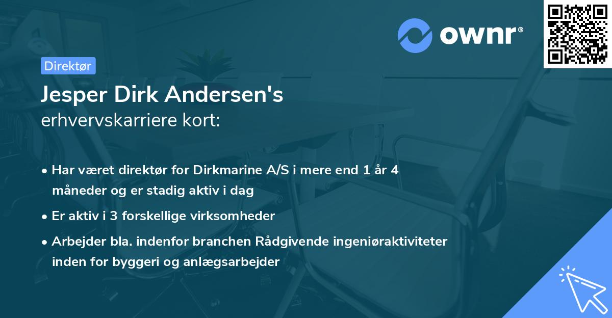 Jesper Dirk Andersen's erhvervskarriere kort