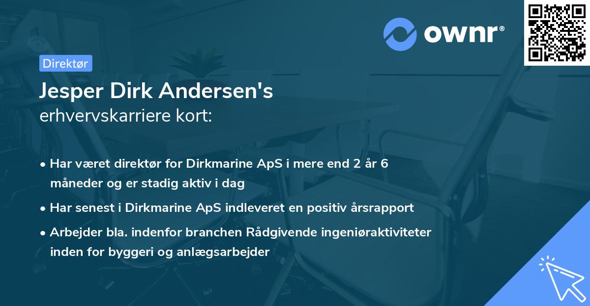Jesper Dirk Andersen's erhvervskarriere kort
