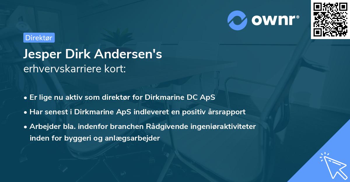 Jesper Dirk Andersen's erhvervskarriere kort
