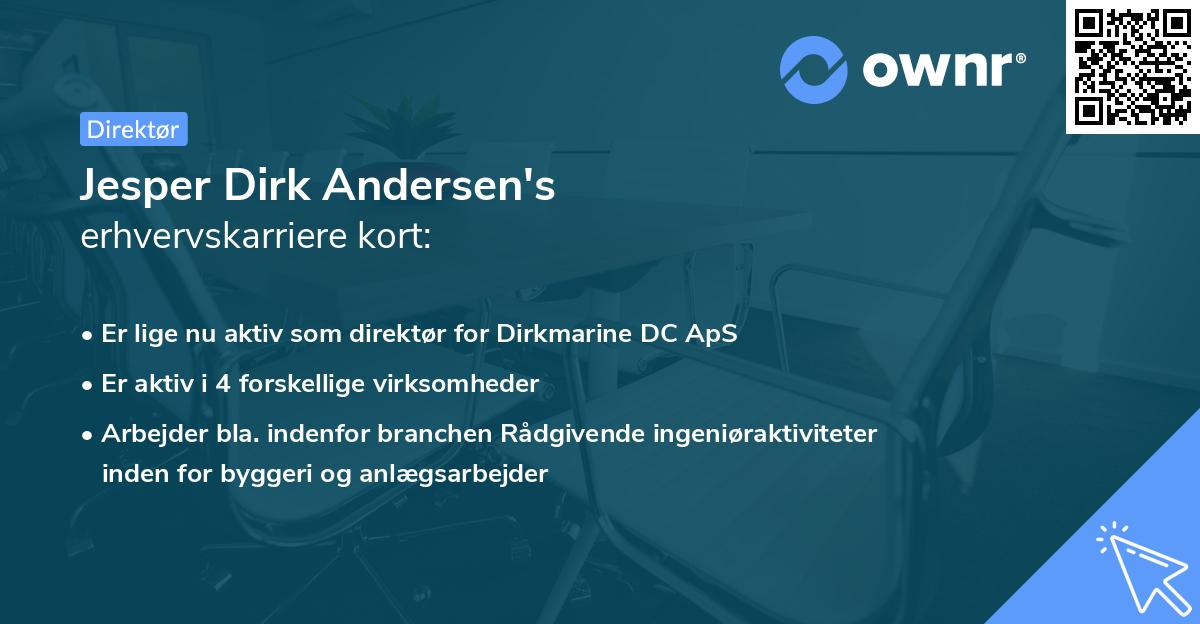 Jesper Dirk Andersen's erhvervskarriere kort