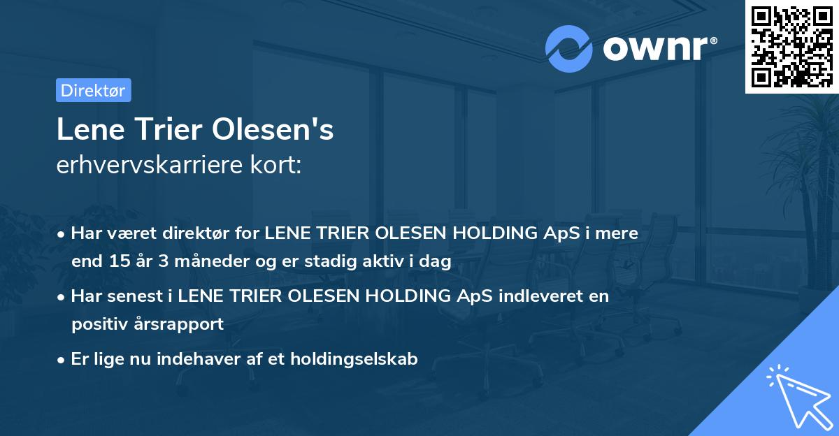 Lene Trier Olesen's erhvervskarriere kort