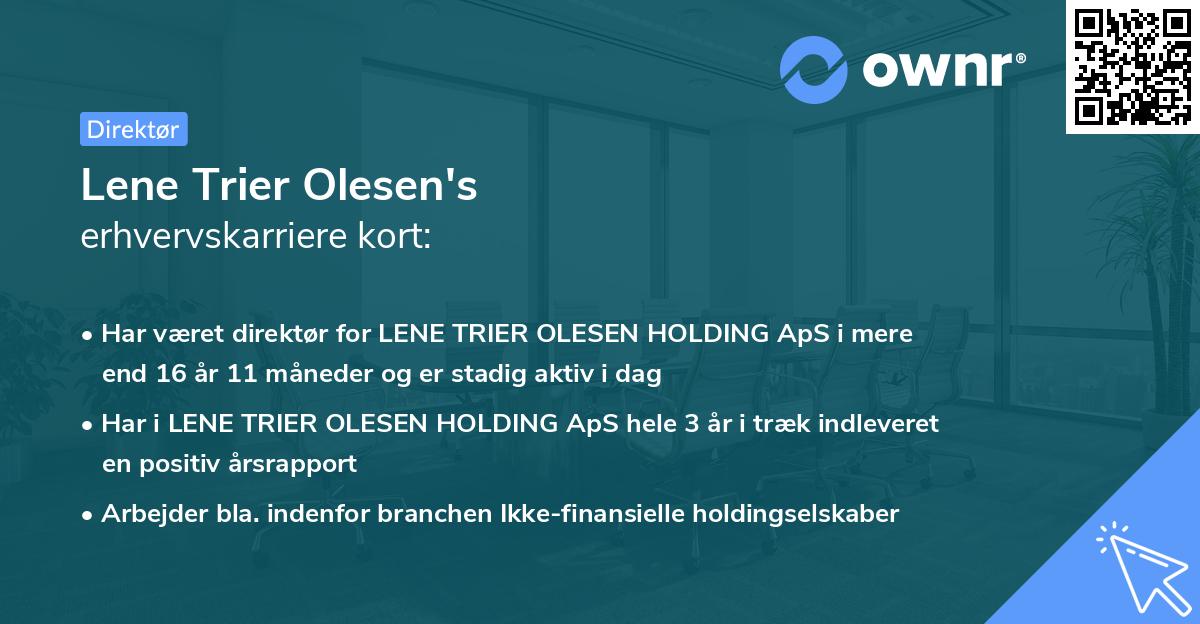 Lene Trier Olesen's erhvervskarriere kort