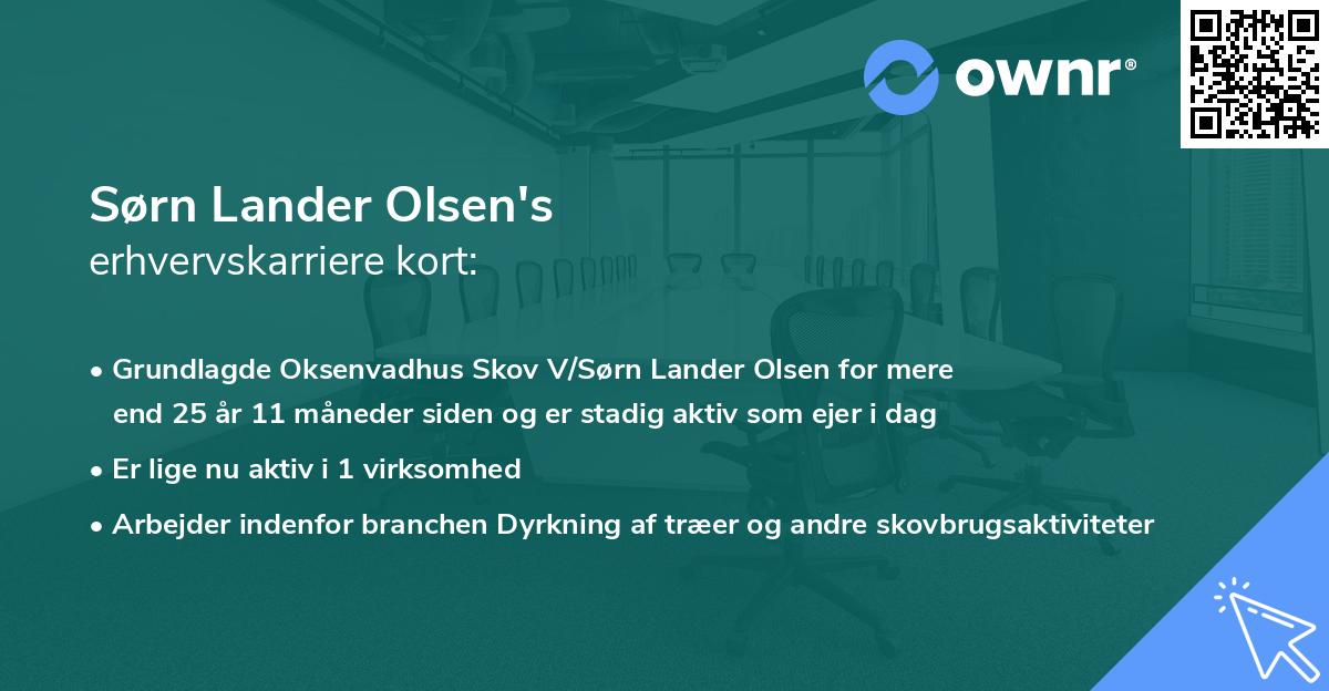 Sørn Lander Olsen's erhvervskarriere kort