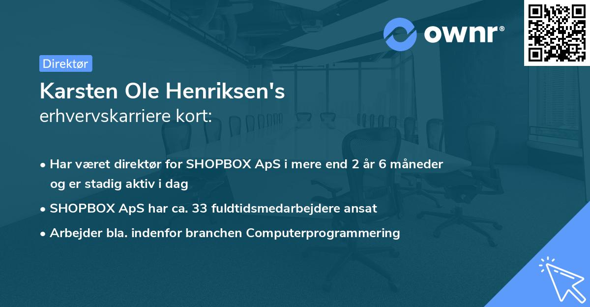 Karsten Ole Henriksen's erhvervskarriere kort