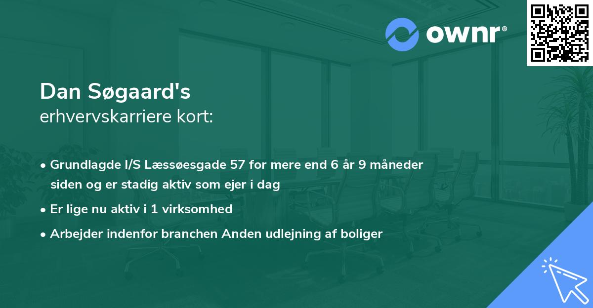 Dan Søgaard's erhvervskarriere kort