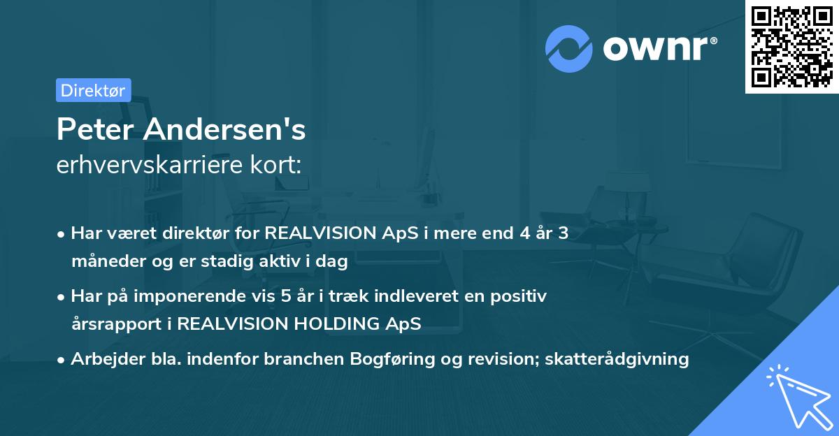 Peter Andersen's erhvervskarriere kort