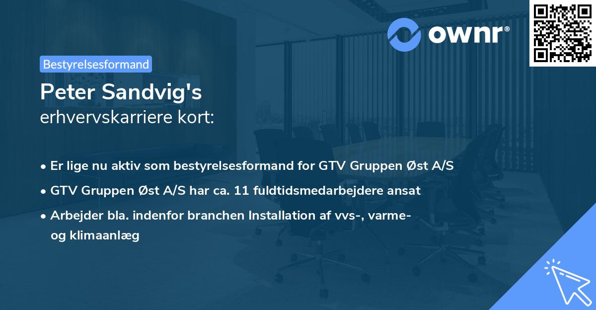 Peter Sandvig's erhvervskarriere kort