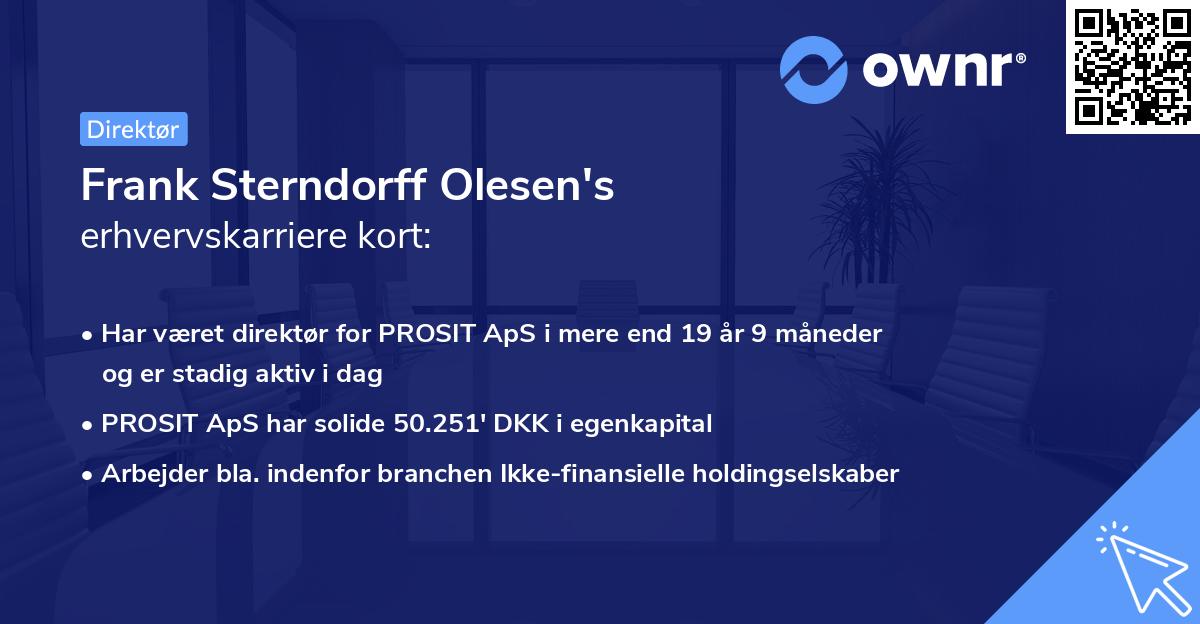 Frank Sterndorff Olesen's erhvervskarriere kort