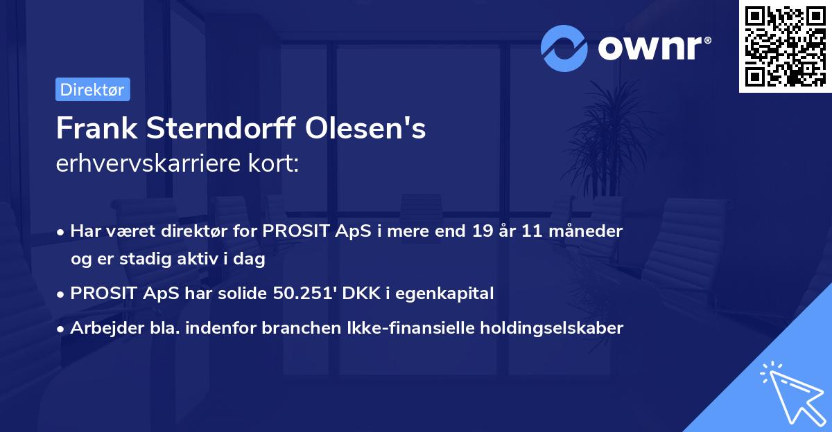 Frank Sterndorff Olesen's erhvervskarriere kort