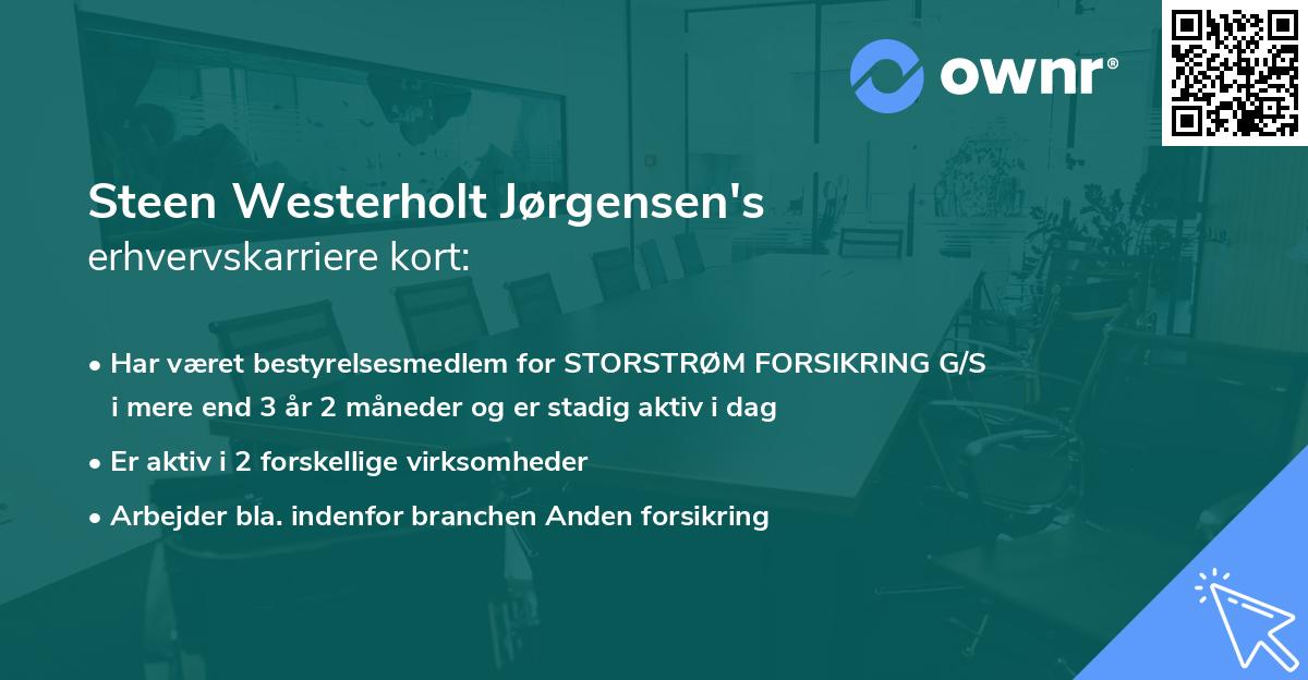 Steen Westerholt Jørgensen's erhvervskarriere kort