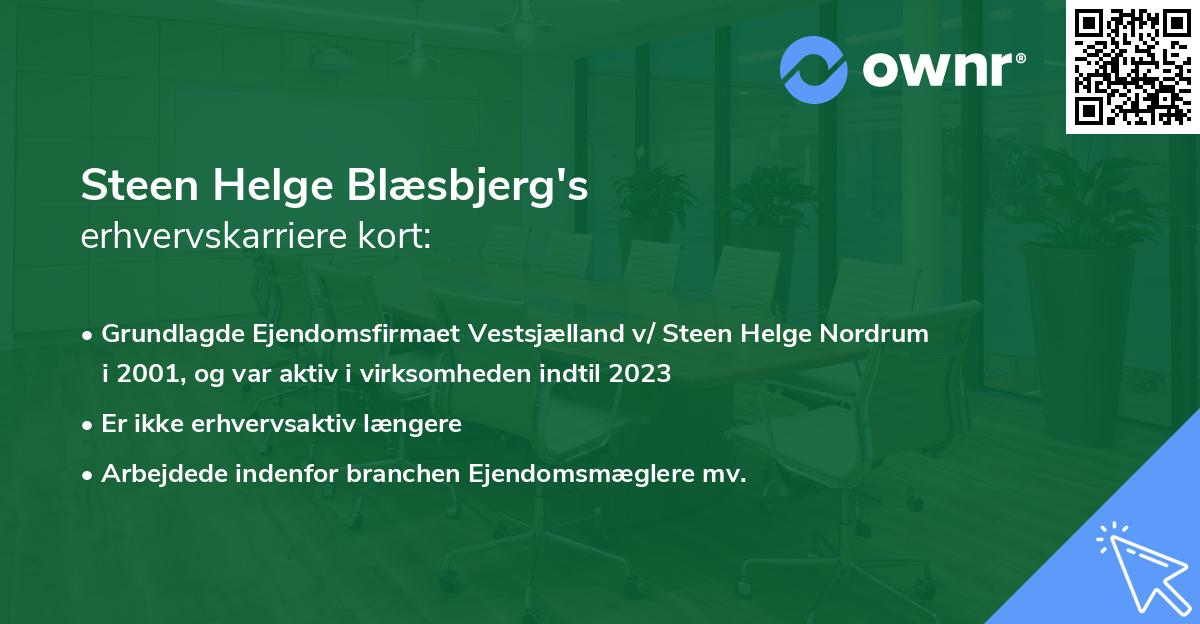 Steen Helge Blæsbjerg's erhvervskarriere kort