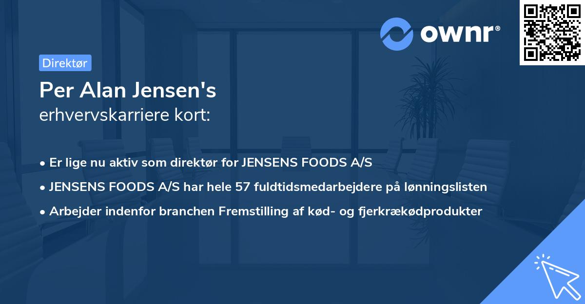 Per Alan Jensen's erhvervskarriere kort