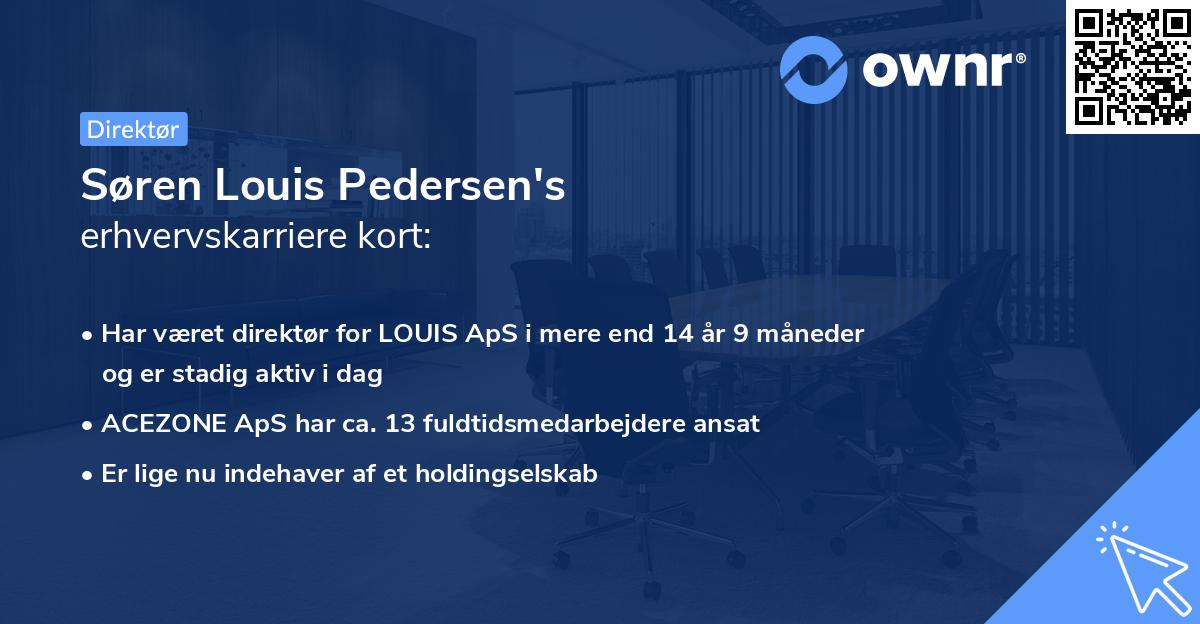 Søren Louis Pedersen's erhvervskarriere kort