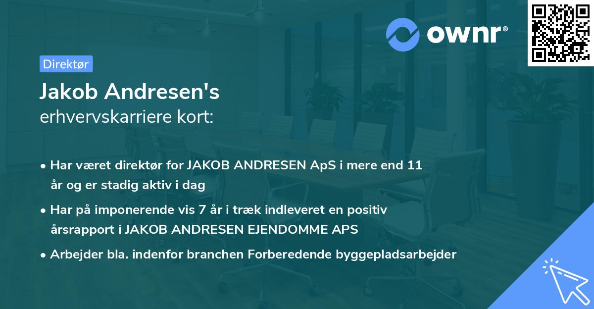 Jakob Andresen's erhvervskarriere kort