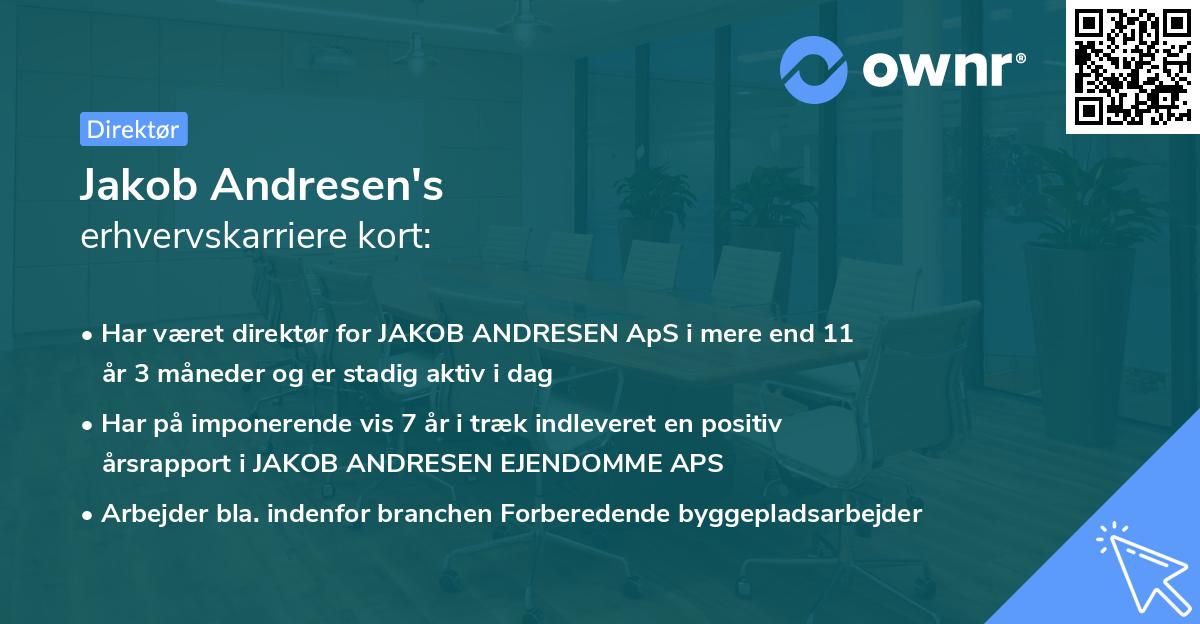 Jakob Andresen's erhvervskarriere kort