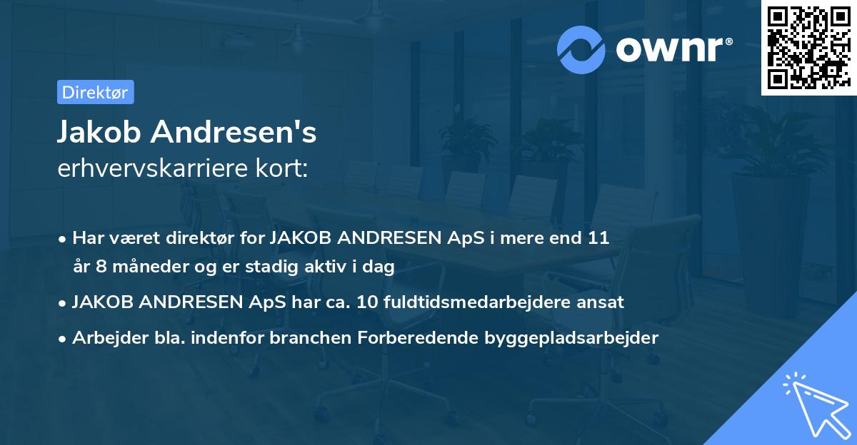 Jakob Andresen's erhvervskarriere kort