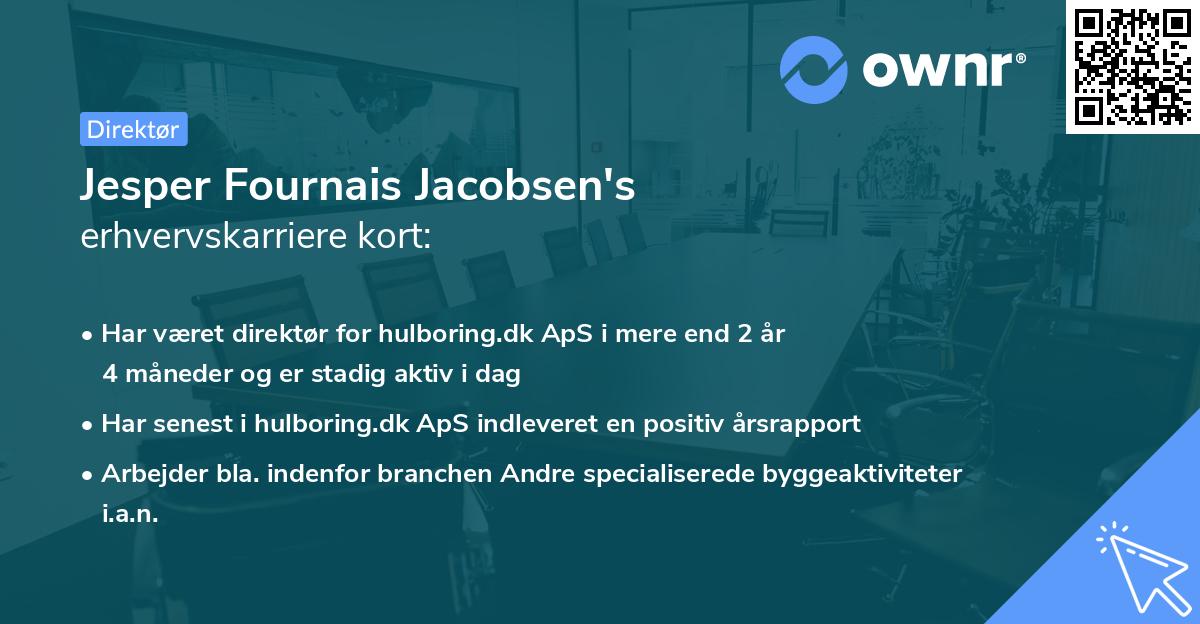 Jesper Fournais Jacobsen's erhvervskarriere kort