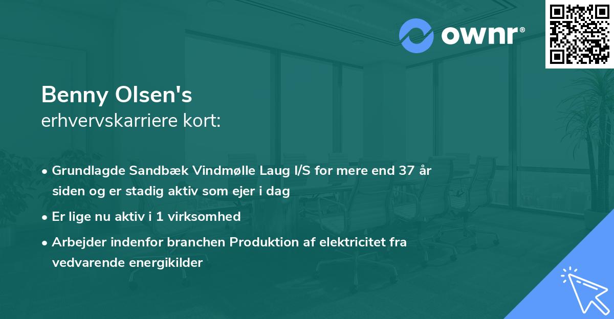 Benny Olsen's erhvervskarriere kort