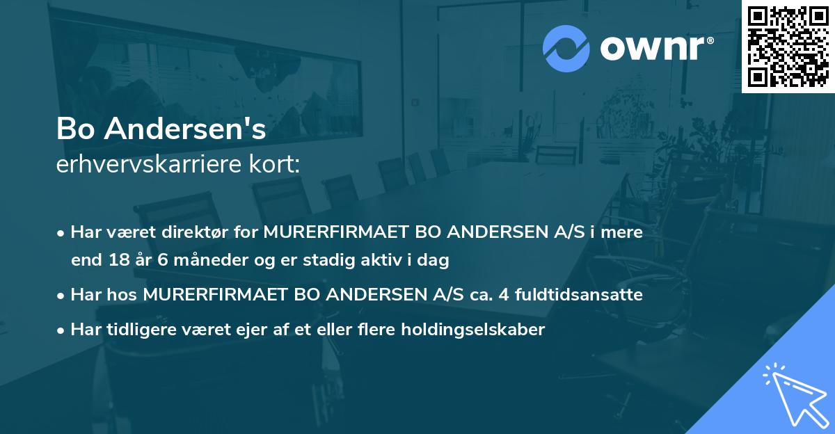 Bo Andersen's erhvervskarriere kort