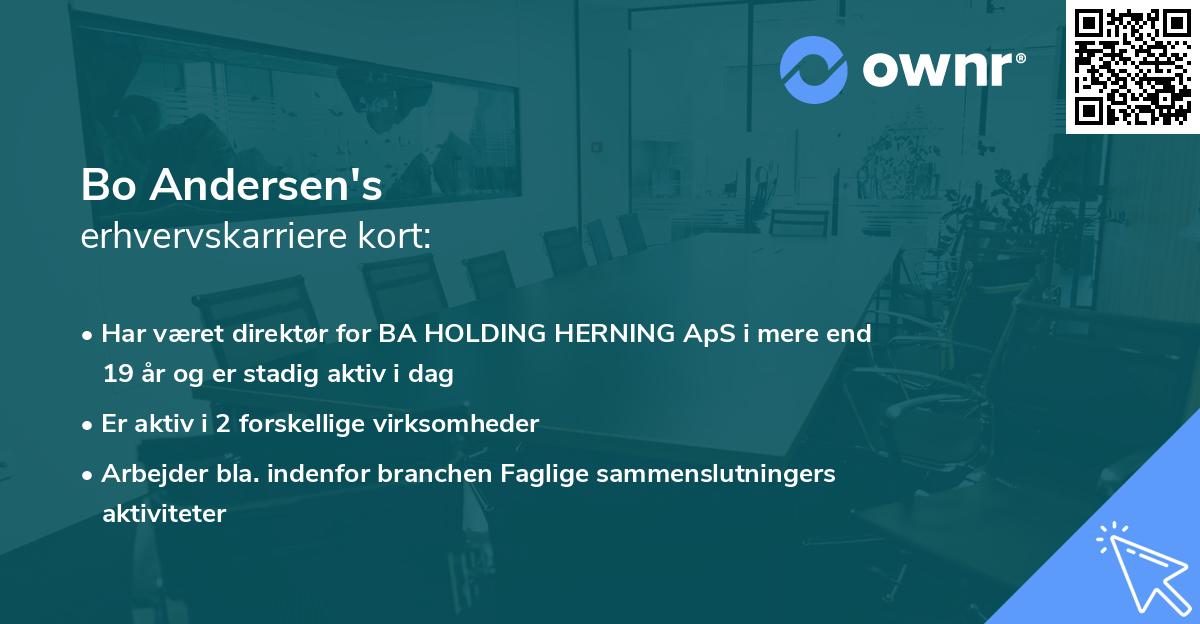 Bo Andersen's erhvervskarriere kort
