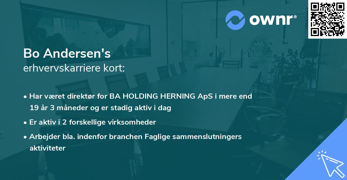 Bo Andersen's erhvervskarriere kort
