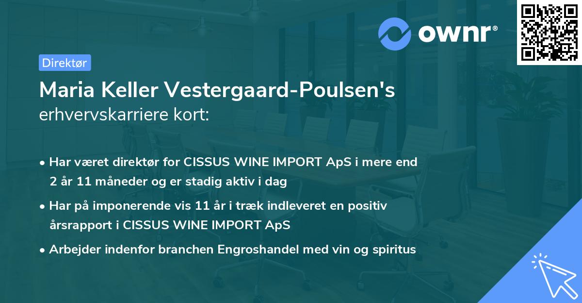 Maria Keller Vestergaard-Poulsen's erhvervskarriere kort